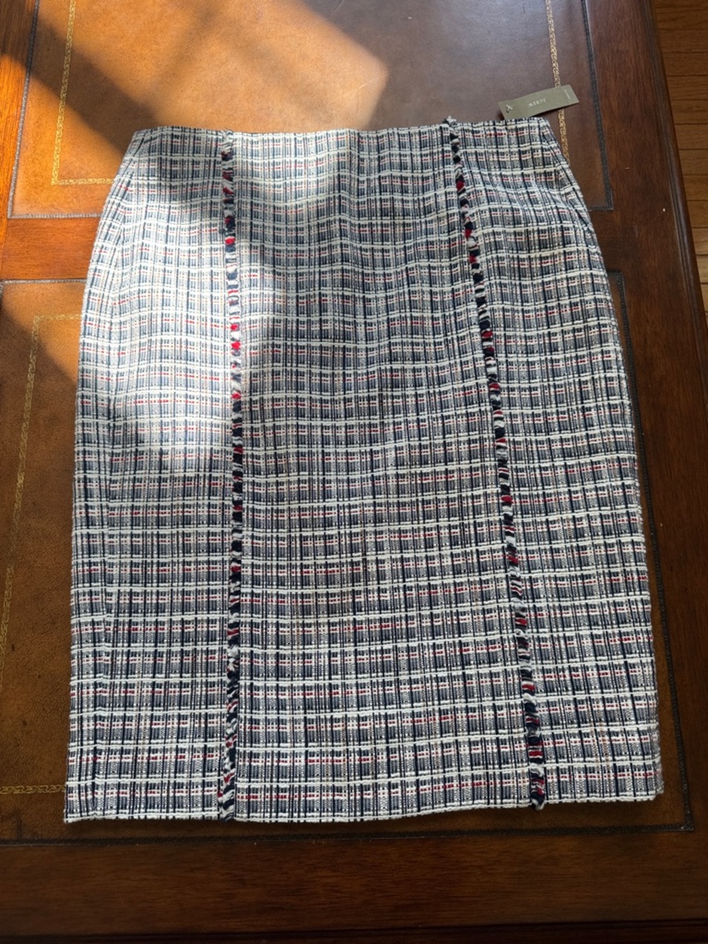 J CREW Classic Navy Plaid Pencil Skirt - NWT